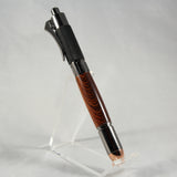 R-AB Revolver Black and Orange Laminate Click Pen With Gun Metal Trim