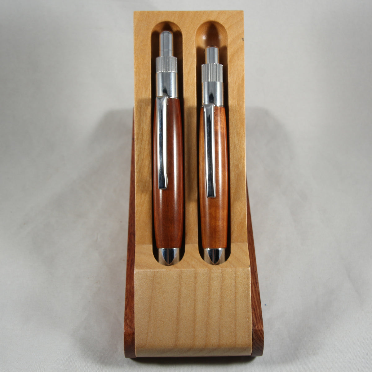 MPSEG Stratus Click Pen and 2mm Pencil Red Heart With Chrome Trim and