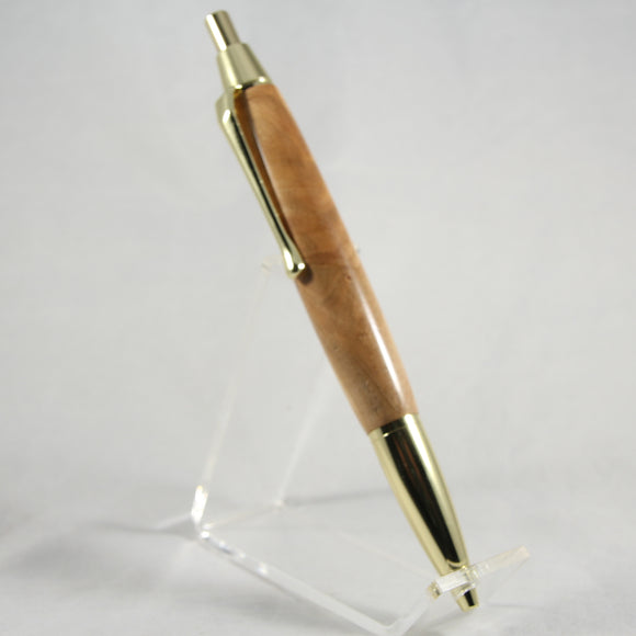 SC-AA Senator Click Pen Maple Burl With Gold Trim