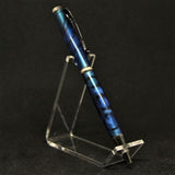 A-HA Slimline Twist Black and Blue Acrylic Pen With Gun Metal Trim