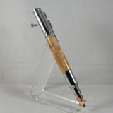 B-DHB Bolt Action Curly Maple Pen With Chrome Trim