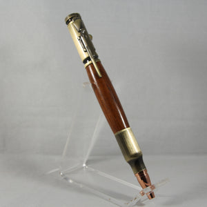 B-DHD Bolt Action Okoume Pen With Antique Brass Trim