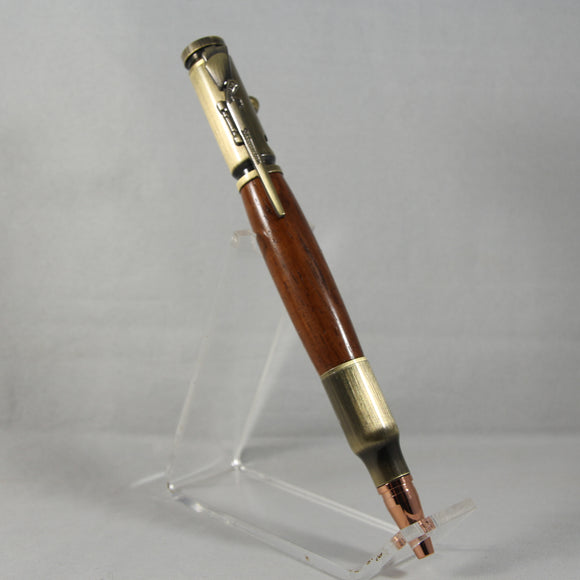B-DHD Bolt Action Okoume Pen With Antique Brass Trim