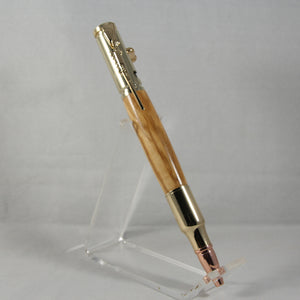 B-DHE Bolt Action Olivewood Pen With Gold Trim