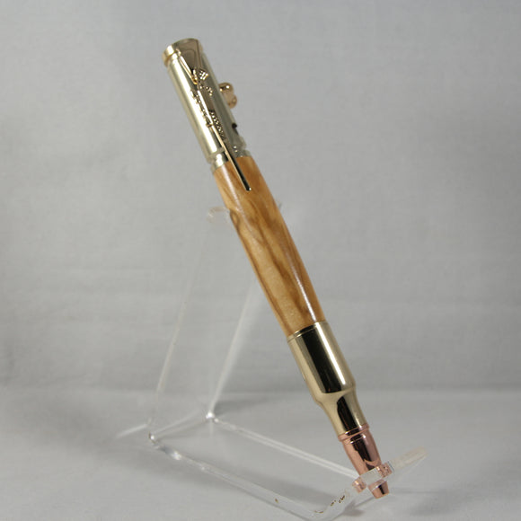 B-DHE Bolt Action Olivewood Pen With Gold Trim