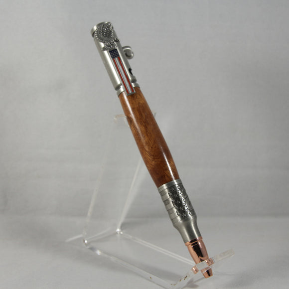 B-DHG Bolt Action Salute Sapele Pen With Antique Pewter Trim