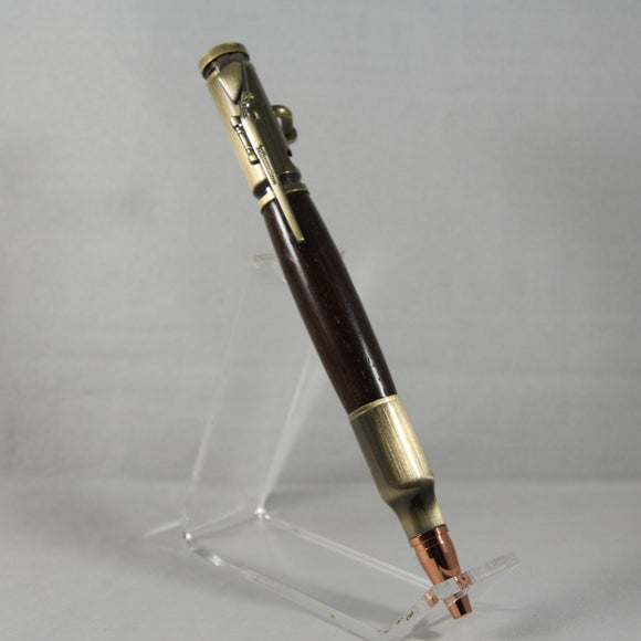 B-DIA Bolt Action Wenge  Pen With Antique Brass Trim