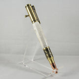 B-DIB Bolt Action Deer Antler  Pen With Antique Brass Trim