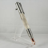 B-DIC Bolt Action Deer Antler  Pen With Antique Pewter Trim