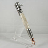 B-DIC Bolt Action Deer Antler  Pen With Antique Pewter Trim