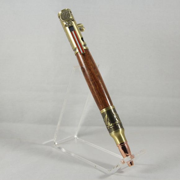 B-DIF Bolt Action Tambuti  Pen With Antique Brass Trim