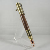 B-DIG Bolt Action Walnut  Pen With Antique Brass Trim