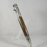 BB-G Baseball Green and Brown Laminate Twist Pen With Antique Pewter
