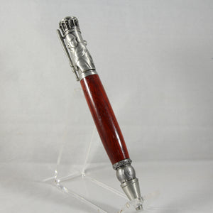 BB-H Baseball Padauk Twist Pen With Antique Pewter