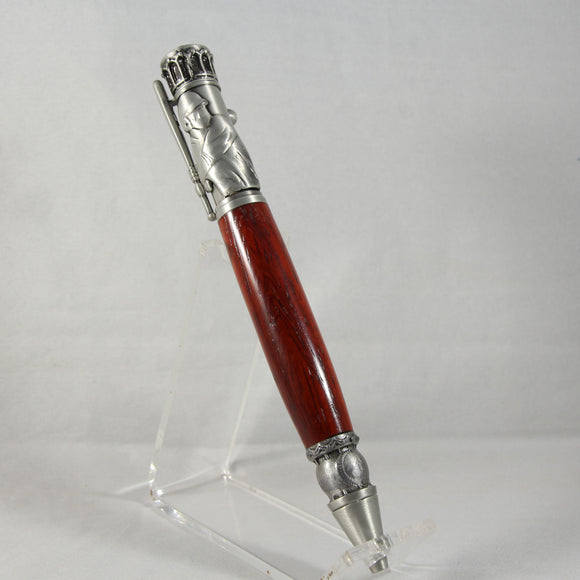 BB-H Baseball Padauk Twist Pen With Antique Pewter