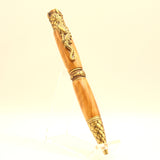 DRG-C Dragon Twist Olivewood Pen With Antique Brass Trim