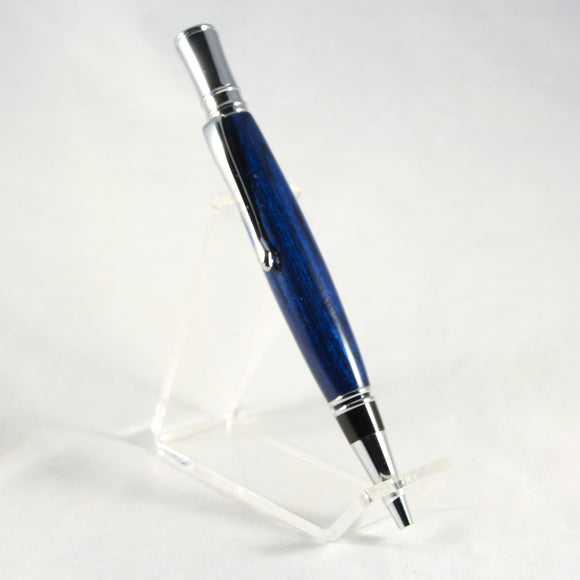 E-AEG Executive Blue Laminate Twist Pen With Chrome Trim