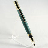 E-AFH Executive Green Laminate Twist Pen With Gold Trim