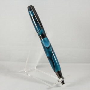 EA-CG Elegant American Blue Acrylic Twist Pen With Gun Metal Trim