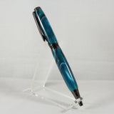 EA-CG Elegant American Blue Acrylic Twist Pen With Gun Metal Trim