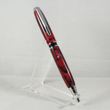 EA-CH Elegant American Red and Black Acrylic Twist Pen With Chrome Trim