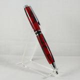 EA-CH Elegant American Red and Black Acrylic Twist Pen With Chrome Trim