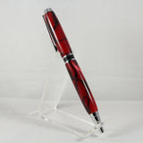 EA-CH Elegant American Red and Black Acrylic Twist Pen With Chrome Trim