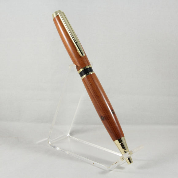 EA-CI Elegant American Cedar Twist Pen With Gold Trim