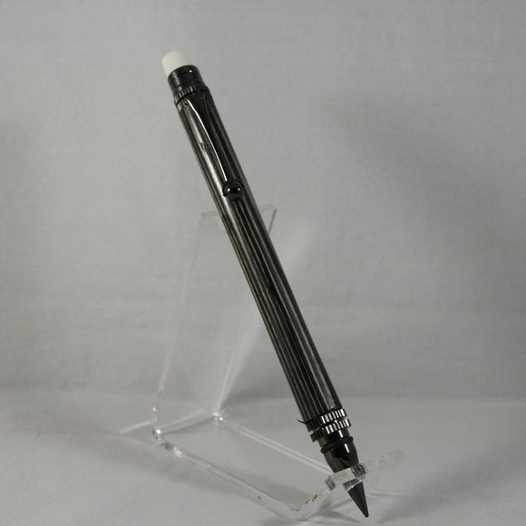EP-BC Everlasting Pencil (6.0mm) Black and Gray Laminate With Gun Metal Trim