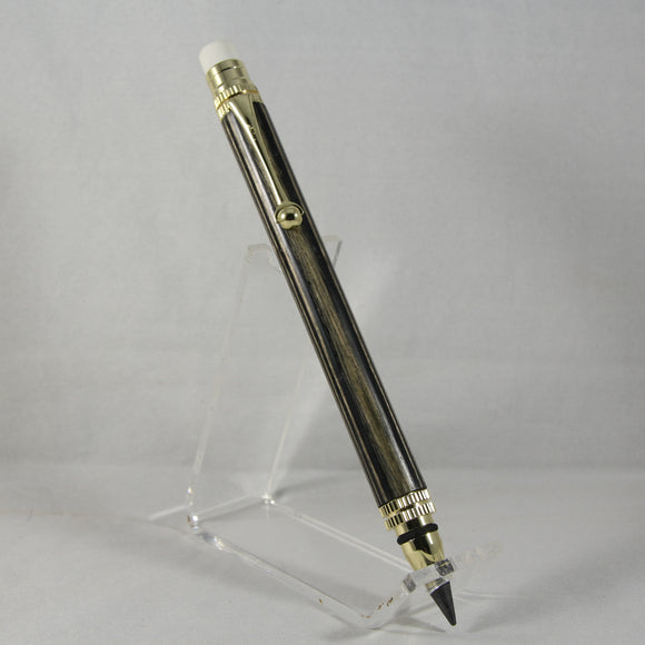 EP-BH Everlasting Pencil (6.0mm) Black and Gray Laminate With Gold Trim