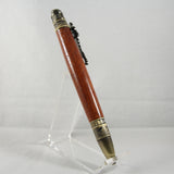 FB-BO Football Bubinga Twist Pen With Anqitue Brass Trim