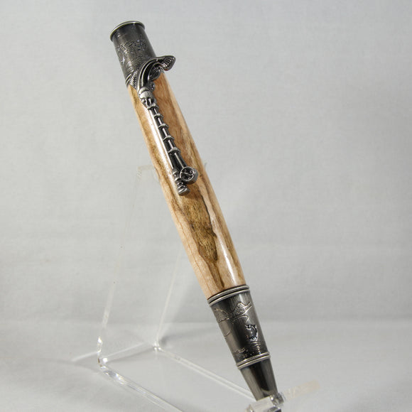 FF-ED Fishing Ambrosia Maple Twist Pen With Antique Pewter Trim