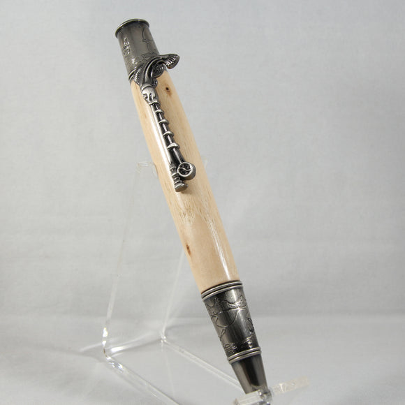 FF-EE Fishing Bradford Pear Twist Pen with Antique Pewter Trim