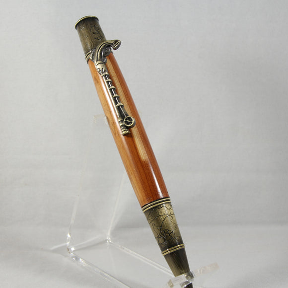 FF-EF Fishing Cedar Twist Pen with Antique Brass Trim