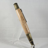 FF-EI Fishing Pecan Twist Pen with Antique Brass Trim