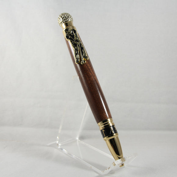 GT-BE Golf Twist Pen Black Walnut With Gold Trim