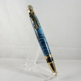 GT-BH Golf Twist Pen Box Elder Blue With Gold Trim