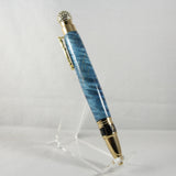 GT-BH Golf Twist Pen Box Elder Blue With Gold Trim