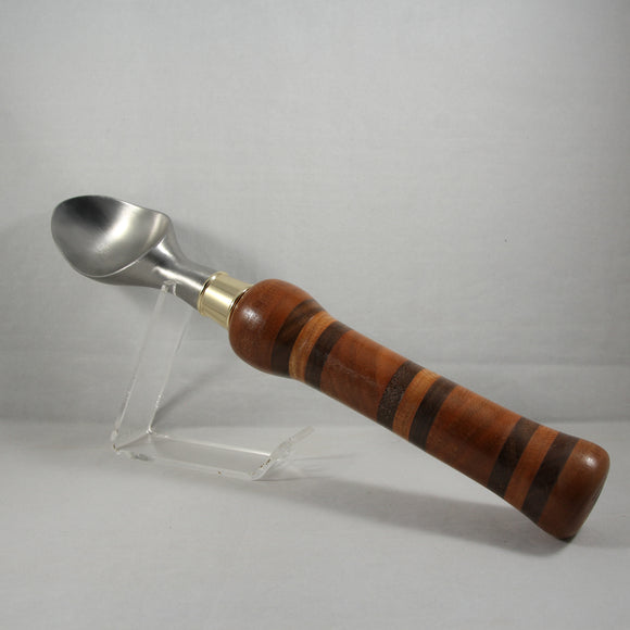 IC-ABG Ice Cream Scoop Cherry, Walnut & Oak With Stainless Steel