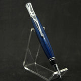 E-AEG Executive Blue Laminate Twist Pen With Chrome Trim