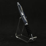 CT-B Contour Blue and Gray Laminate Click Pen With Chrome Trim