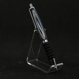 CT-B Contour Blue and Gray Laminate Click Pen With Chrome Trim