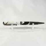 A-GH Comfort Twist White and Black Acrylic Pen With Gun Metal Trim