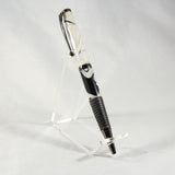 A-GH Comfort Twist White and Black Acrylic Pen With Gun Metal Trim