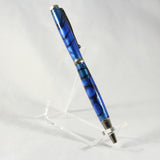 A-HA Slimline Twist Black and Blue Acrylic Pen With Gun Metal Trim