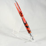 A-HE Slimline Twist Red and Black Acrylic Pen With Satin Chrome Trim