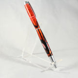 A-HE Slimline Twist Red and Black Acrylic Pen With Satin Chrome Trim