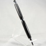 S-FD Slimline African Blackwood Twist Pen With Chrome Trim and Stylus
