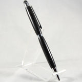 S-FD Slimline African Blackwood Twist Pen With Chrome Trim and Stylus