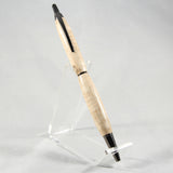 S-BFF Slimline Curly Maple Click Pen With Gun Metal Trim